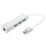 Digitus DA-70250-1 USB 3.0 Gigabit LAN adapter met 3 poort USB 3.0 hub
