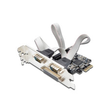 Digitus PCIexpress I/O kaart, parallel + 2x serieel