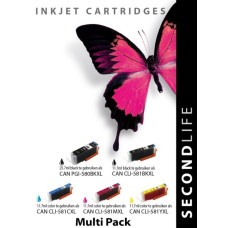SecondLife compatible MultiPack Canon PGi-580XL BK & CLi-581XL (5 cartridges)