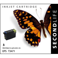 SecondLife compatible inktcartridge Epson 34XL T3471 zwart