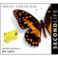 SecondLife compatible inktcartridge Epson 34XL T3474 geel