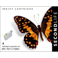 SecondLife compatible inktcartridge Epson T0711 zwart