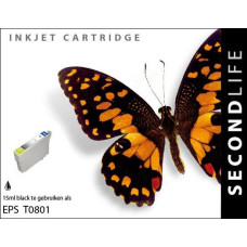 SecondLife compatible inktcartridge Epson T0801 zwart