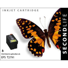 SecondLife compatible inktcartridge Epson 27XXL T2791 zwart