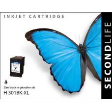 SecondLife compatible inktcartridge HP nr.301XL zwart (CH563E)