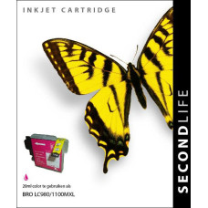 SecondLife compatible inktcartridge Brother LC-980M / LC-1100M magenta