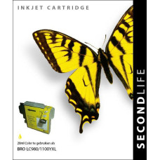 SecondLife compatible inktcartridge Brother LC-980Y / LC-1100Y geel