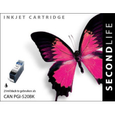 SecondLife compatible inktcartridge Canon PGi-520BK zwart